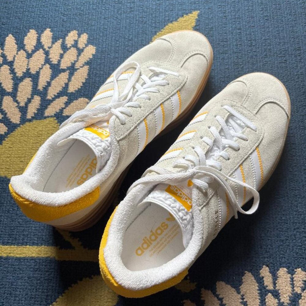 Adidas gazelle bold gray and yellow
